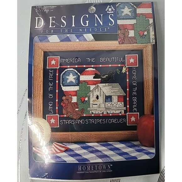 NEW Designs‎ For The Needle Cross Stitch Kit 5361 America the Beautiful 8" x 10" - Picture 1 of 4